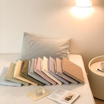 加厚磨毛纯笠全棉床单单件10棉床单人被单榻榻米纯SGL0色枕套2三