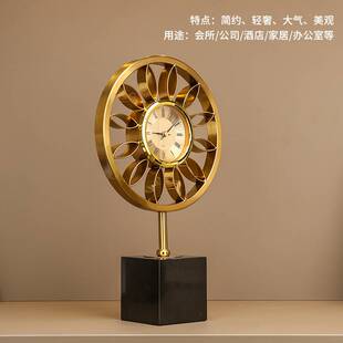 现代简约座钟客厅钟表摆件家用时尚机械时钟摆放创意个性家居台钟