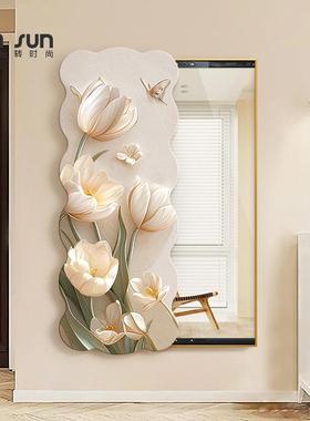 奶油画风全身镜装饰画卧室功能20240513穿衣镜多子玄关隐藏式拉镜