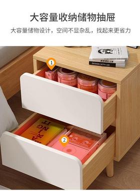 床头柜小简型床约边现代GEU卧室小户型储物柜家用柜简易置物架收