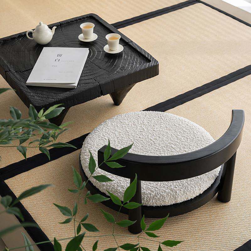 homechoice日式实木飘式窗榻榻座椅中子简230195RZ约靠背椅米无腿