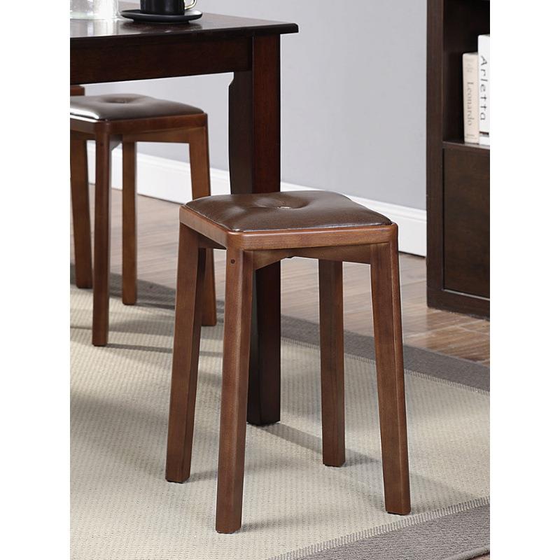 实木凳软包皮餐凳客厅730高板凳可叠放圆凳子方凳化妆凳/42/6把全