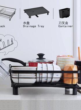 Amaom热销单层黑色A2112S碗筷架排水盘z厨房水台带面碗筷沥架加高