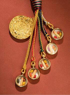 式藏唐卡五ISD路财神车挂车内吊饰坠20件25新款高档汽手工编绳