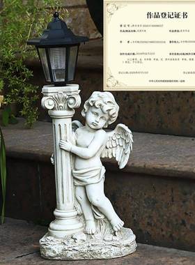 厂家阳跨境树脂工院艺品摆件仿古太能天使庭户ＱＴＹ71外花园观景