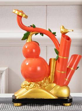 艺中式福禄脂高升柜工品树摆件酒柜电视柜书入户玄关QJ6547办公室