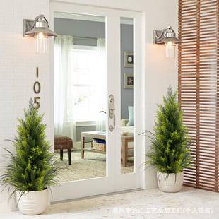 云草汇跨境亚马装 B松柏地圣诞逊松柏地插树户外坪庭院家居饰仿真