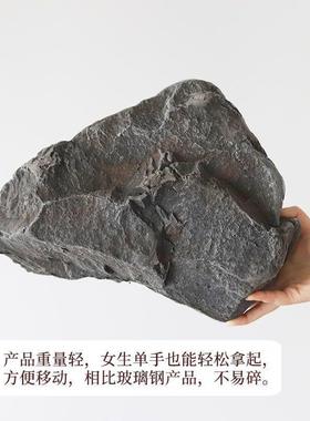 仿摆真石头中式悬挂假山件室内泡植物悬空造景MPF悬浮沫雕塑景观