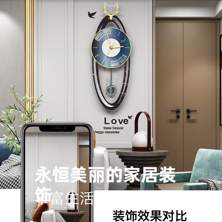 现代轻奢钟表欧挂钟时客厅意简约新款家用时式尚大气壁挂墙钟CDC4