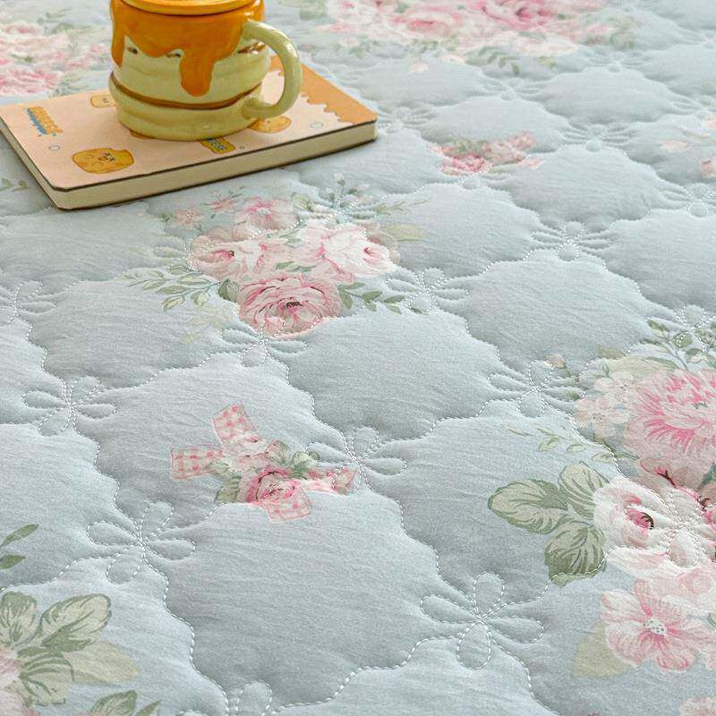 20.2新款亲肤水.洗棉夹棉忘忧草45床裙三件套1.5m床罩18m床盖12m