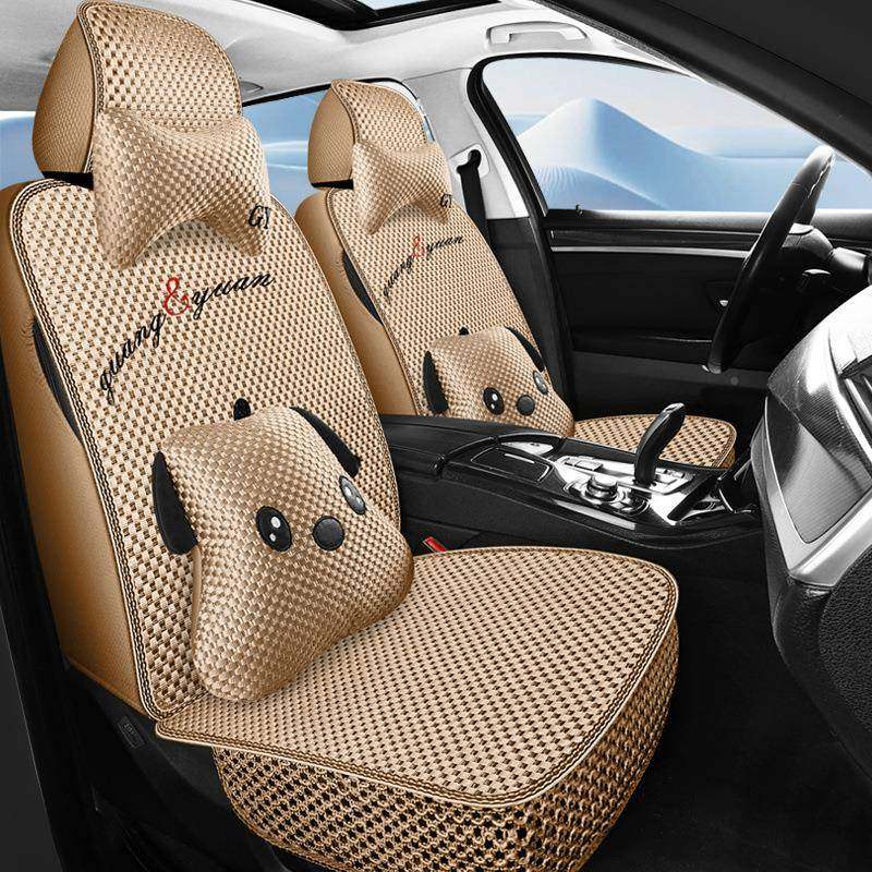 汽车坐垫新车款夏季编织丝凉垫可爱包SSO卡通女神全座套冰四季通,标准件/零部件/工业耗材,车间地垫,淘宝优惠券,粉丝福利购,淘宝优惠卷