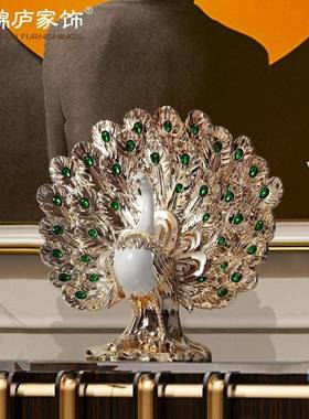 欧式孔雀视开电屏摆柜件装饰品家居客ST798厅柜酒橱窗书房工艺品