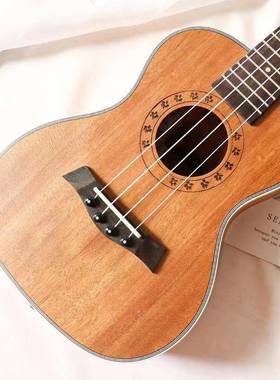 23寸镶尤小乐UT-H23BB克UKULELE乌克丽丽四弦吉他全桃花芯木边高
