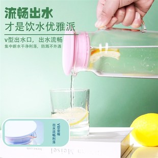 冷水壶玻璃耐高温大容量凉水杯家用水瓶套装耐热储开水泡茶柠檬壶