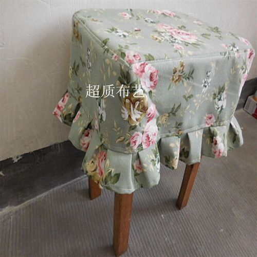 帆布印花长方形椅套凳子套 换鞋椅套 分体椅套 Q 连体电脑椅套定