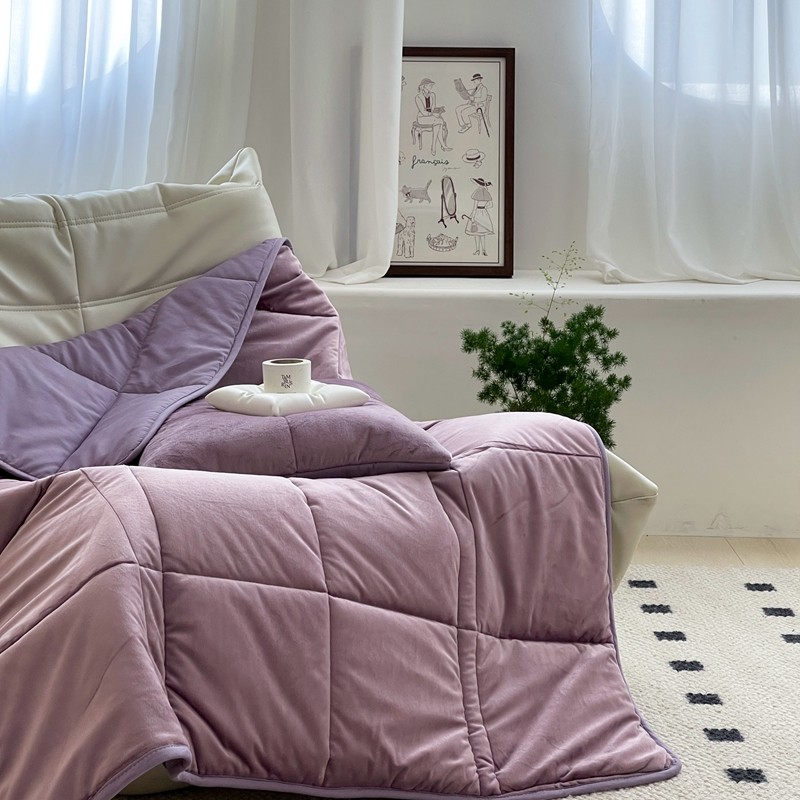 简约两用抱枕被子可机洗办公室沙发午休被全棉短毛绒双面靠垫被厚