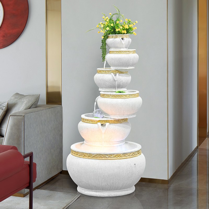 欧式流水摆件循环水客厅招财玄关办公室家居景观乔迁新居开业礼品