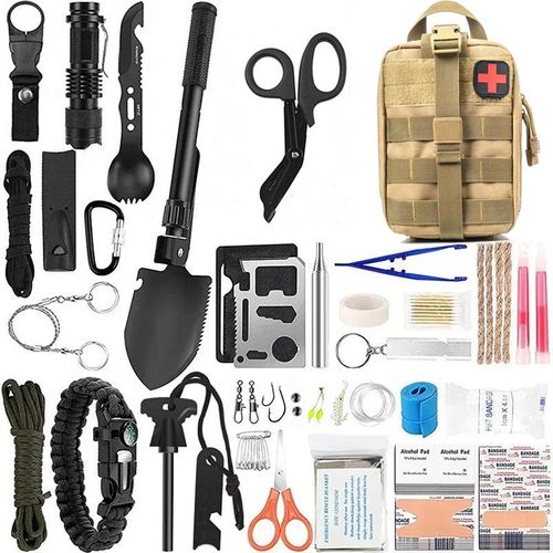 户外野营登山便携多功能急救包车载求生应急包装备战术训练工具包