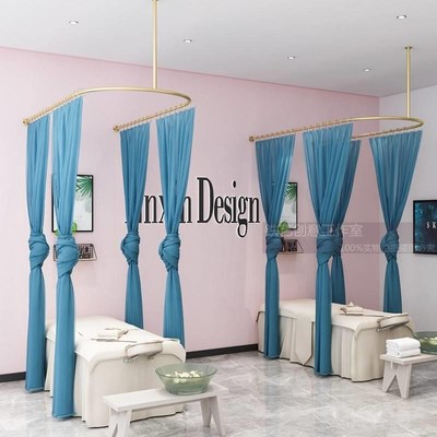 定制U型试衣杆窗帘店服装店试衣间门帘 试衣帘 试衣圈 更衣室