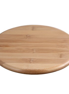 密封罐底托架竹木简约圆形花盆垫20CM展示罩摆件木制托盘