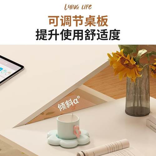 床上懒人学伸习书桌可移桌动缩跨床卧床边桌子家室EAO用升降电脑