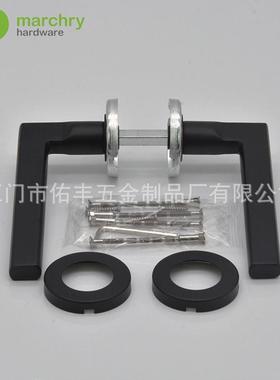 304不锈钢异哑型铸管空心门把手黑色AOC仿精门拉手064扁平管执手