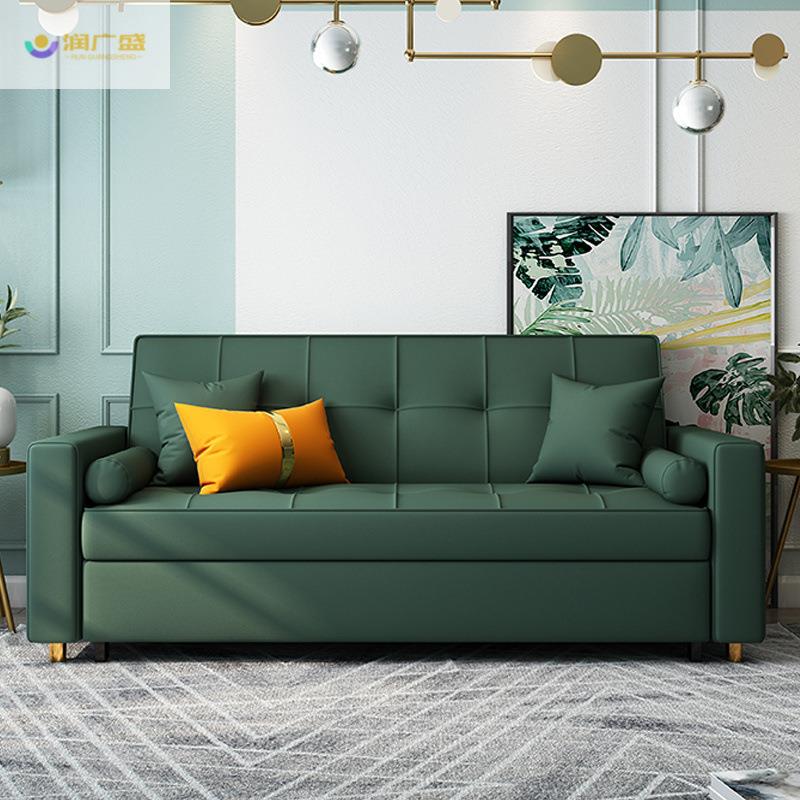 润广盛现代简约多功RTQ能折叠沙发发用沙床网人红款三懒两人客厅
