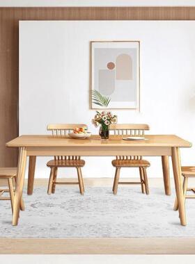 UHJ中式实桌木餐桌长方形餐桌组合椅家用椅饭桌一四现代简约小户