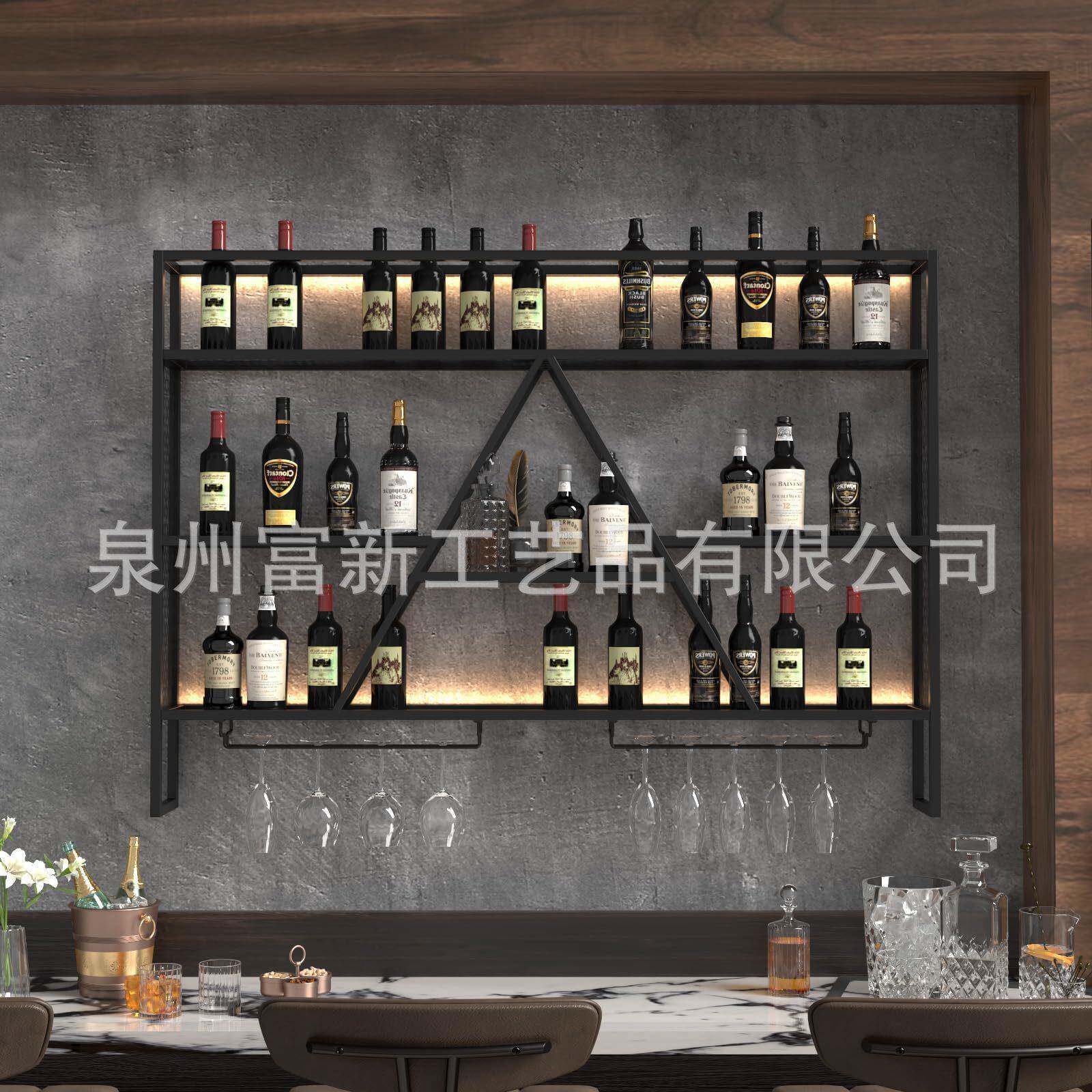 装壁挂式架金属置物现代酒吧红酒储SJX藏架葡萄示酒展酒餐厅红拆