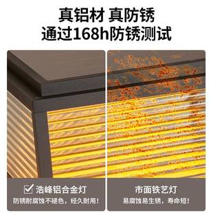 中灯具厂销别墅大山HDF门简约高直档太阳超能门柱灯家用庭院灯亮