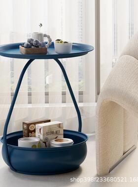 意北欧沙发边几收纳小茶创床头柜卧室铁小圆桌子客81714厅手拎几