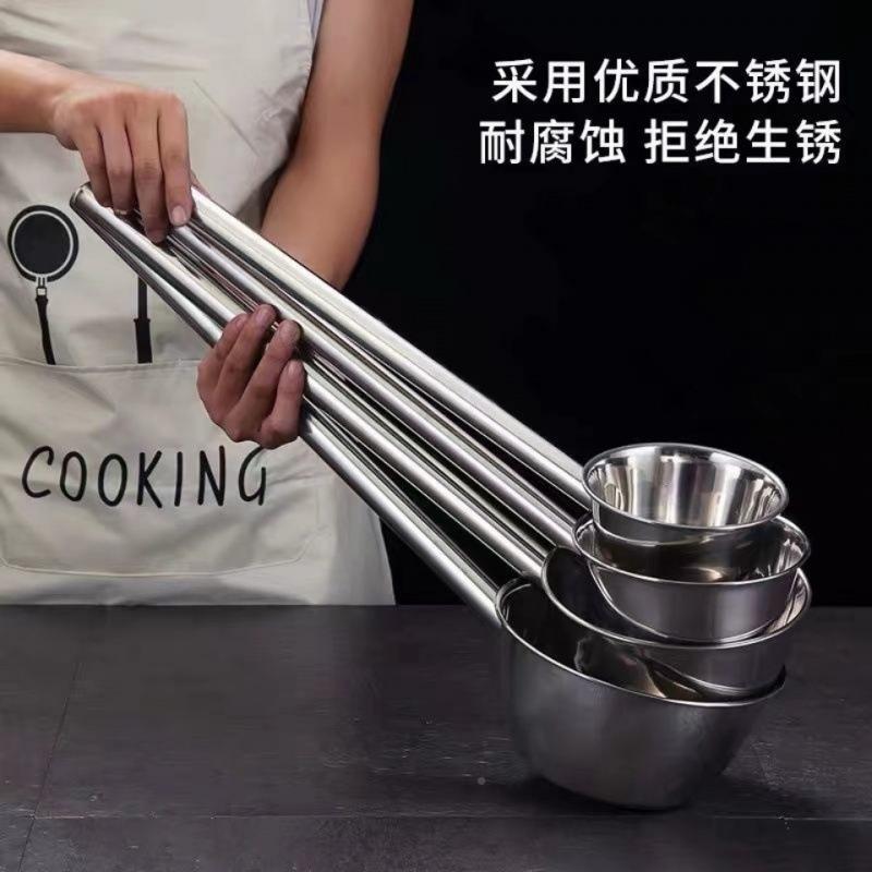 不锈钢粪勺JPO粪瓢厚长水瓢长A柄浇菜把浇花农用肥水加舀子养殖施