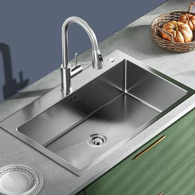 工双厂不锈钢子水槽厨房用洗碗池手工拉家6045丝洗菜盆水池槽单槽