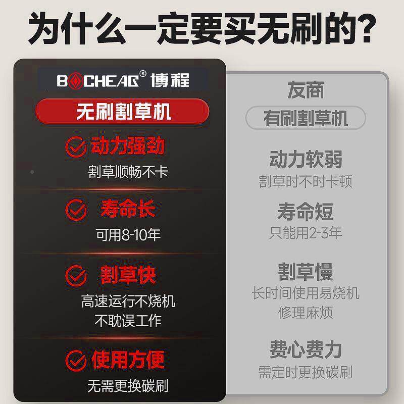 大锂功率电动无刷割草机神AOZ开荒园林池电农用打草机家用除草器