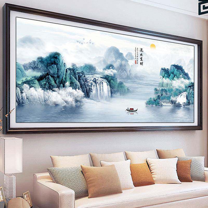 字?十F76HTT67绣022新款线绣厅大幅客大气手2工自己刺绣流水生财