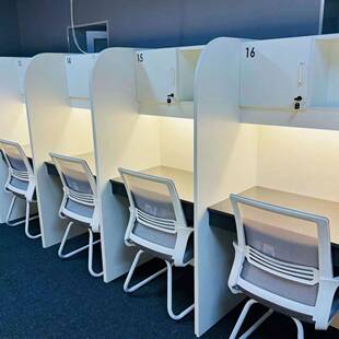 桌沉浸式自习一对一052辅办公共享习导室学习桌封自闭式电脑桌学