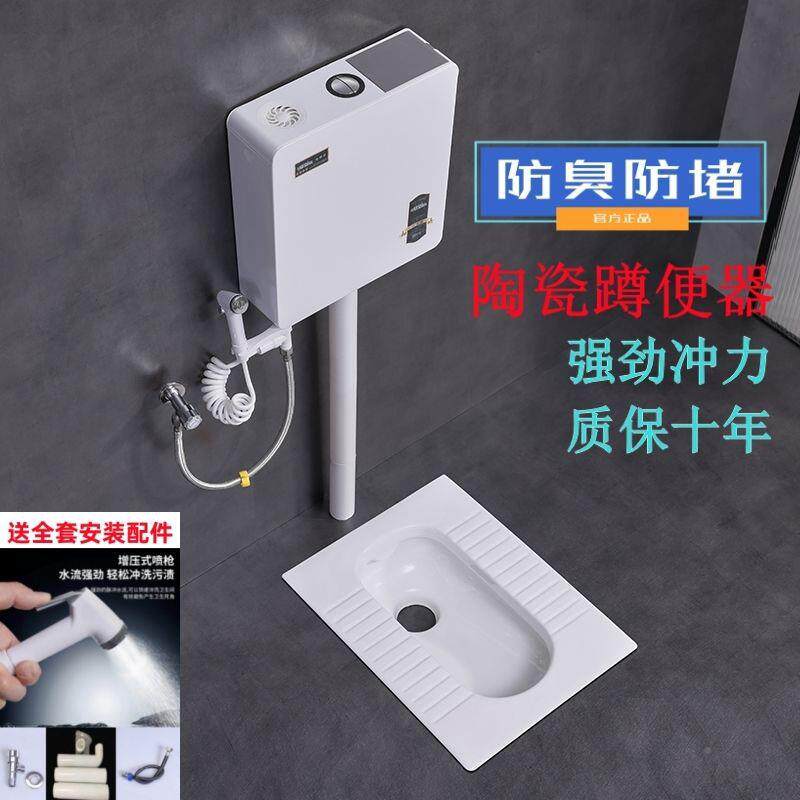 用蹲器冲水箱套装蹲式便盆陶瓷大便器卫生间坑蹬79256便便池防臭