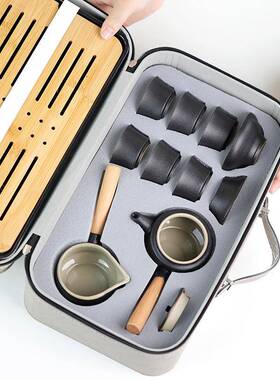 旅行茶具套外茶盘家用功夫具茶53782户便携式泡装茶壶陶瓷节庆礼