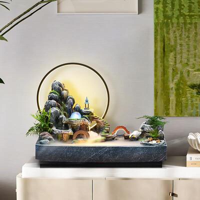 CVL假山流水假山泉喷公司办公室厅业玄关桌面循环水乔客迁礼品开