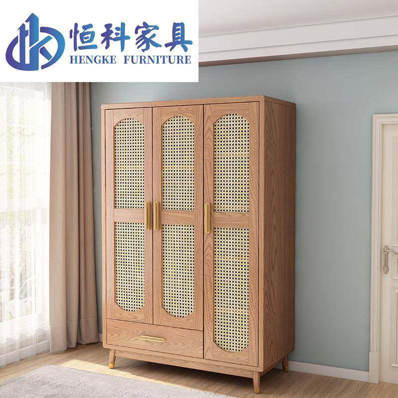 北简欧白蜡BXL木衣柜实木藤编门衣柜约纳衣橱户型卧室衣柜收储小,标准件/零部件/工业耗材,车间地垫,淘宝优惠券,粉丝福利购,淘宝优惠卷