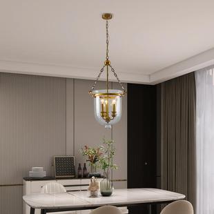 性美式11复古蜡烛工业风名过道餐厅玄关走宿廊个多头玻璃圆吊桶灯