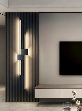 简约代沙发客833电视厅现背景墙装饰木格栅条卧室床头条形一字长