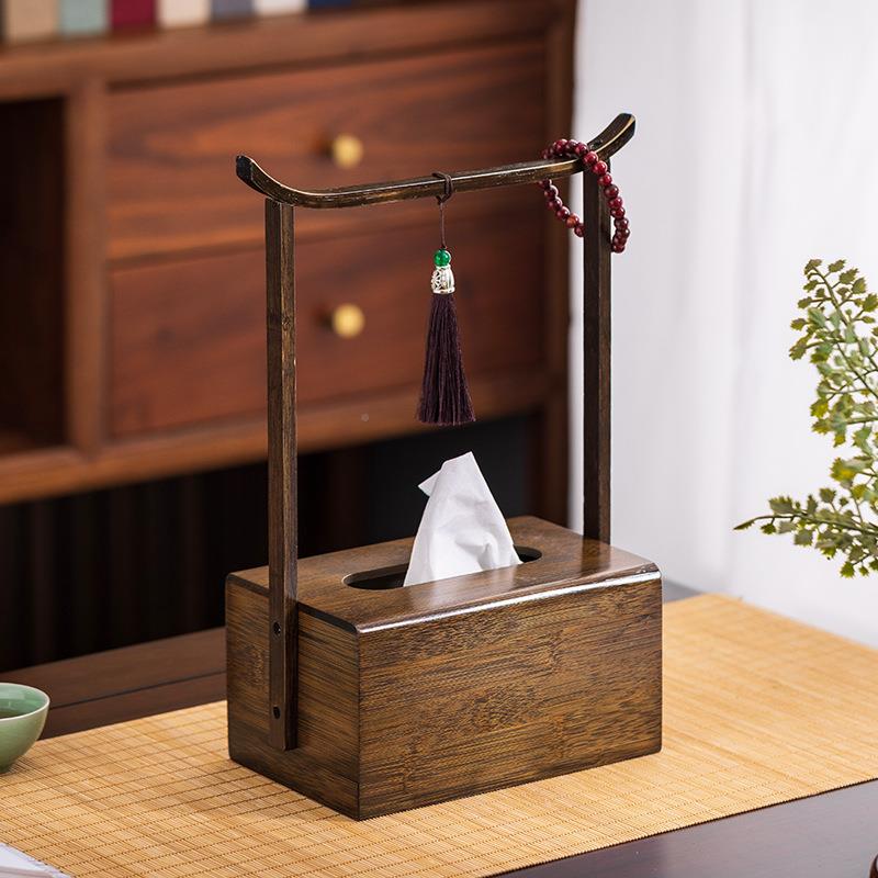 中式酒复古风纸巾盒抽盒店民宿茶楼通用茶空搭配调性159文纸旅间