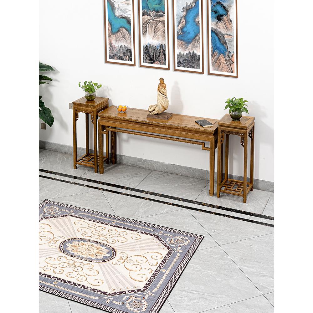 红木家具玄关桌鸡翅木平头案中式实木条案中堂供桌佛台大堂长条几