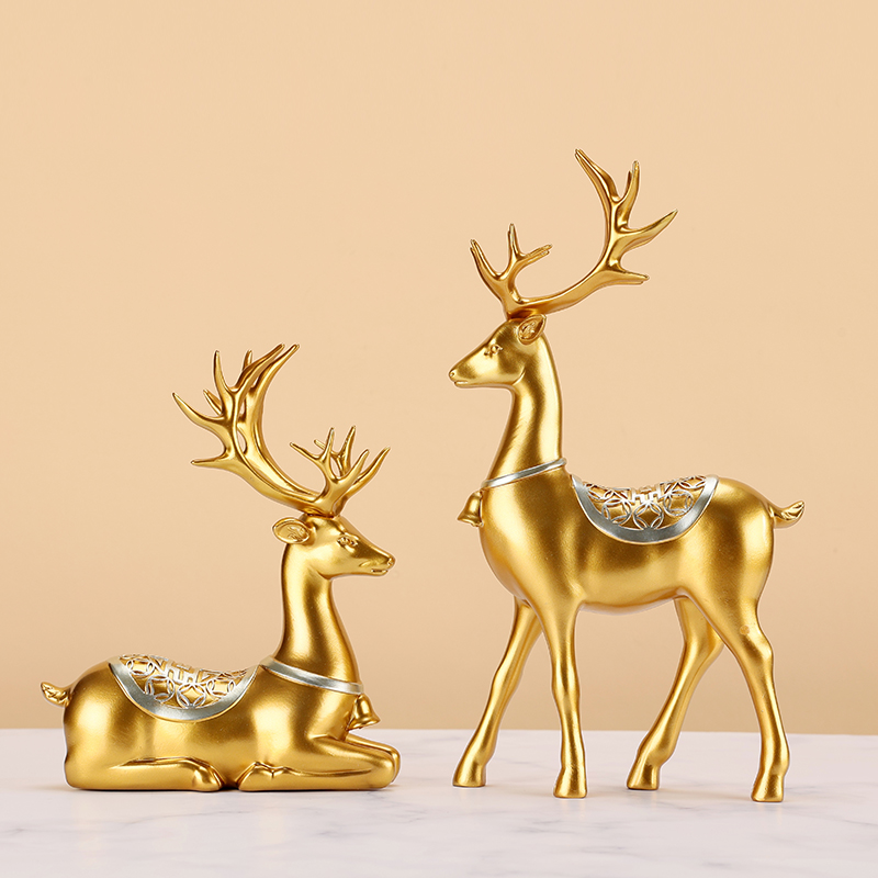 创意鹿摆件家居客l厅玄关电视酒柜搬家礼物乔迁之喜新居礼品装饰