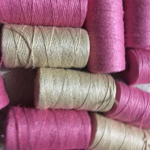 吊牌麻线粉色麻线双股麻绳夹照片黄麻线绳装饰麻两股黄麻绳130米