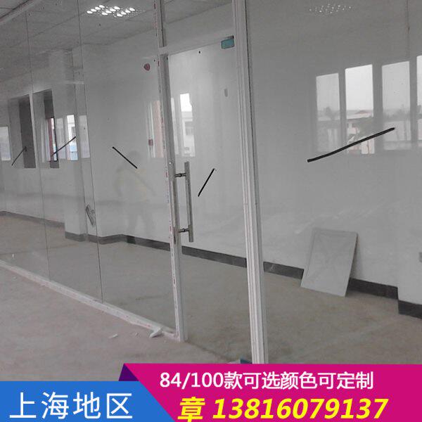 办公室隔断钢化白玻铝合金单玻拼缝玻璃隔断成品铝合金高隔断墙