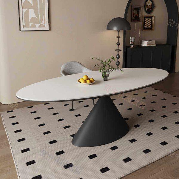 飞碟艺术感岩板餐桌椅小户型家用现代简约轻奢客厅椭圆形高级感桌,住宅家具,岩板餐桌,淘宝优惠券,粉丝福利购,淘宝优惠卷