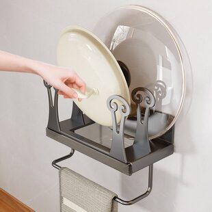 不锈钢厨房大锅盖菜板置物架子挂壁式案板收纳砧板上墙免打孔神器