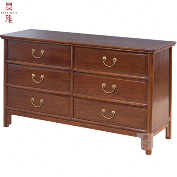 卧室电视柜 主卧实木现代中式六斗柜地柜高柜1.2米 床边柜长条